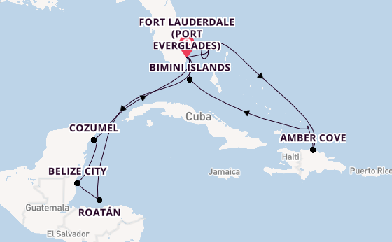 Caribbean from Fort Lauderdale (Port Everglades), Florida, USA with the Star Princess