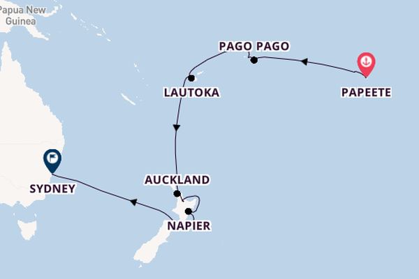 Australia and New Zealand from Papeete, Tahiti, French Polynesia with the Seven Seas Mariner