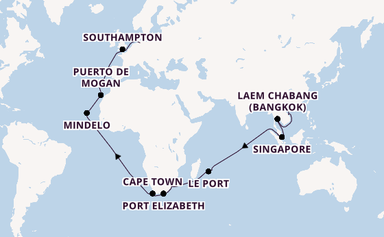 Southeast Asia from Hong Kong, China with the Queen Anne