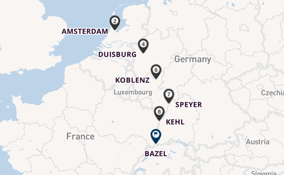 Rijn vanaf Amsterdam, Nederland met de VIVA ONE