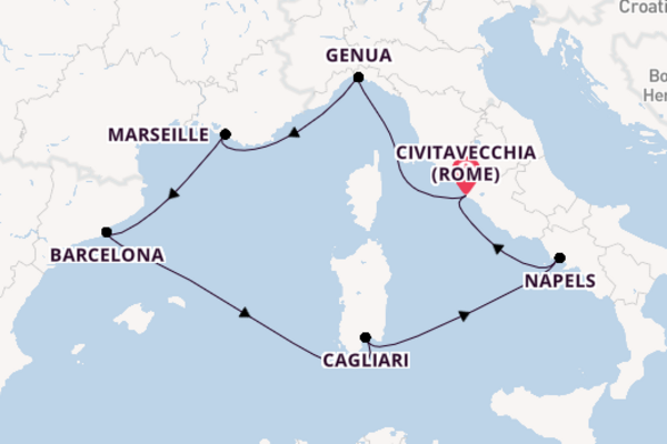 Cruise met Costa Cruises naar het sensationele Civitavecchia (Rome)