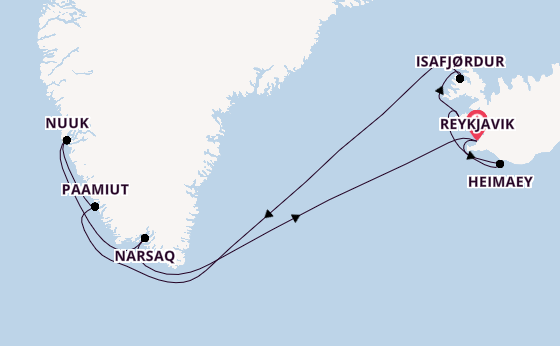 Arctica vanaf Reykjavik, IJsland met de Marina