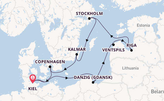 Baltic Sea from Kiel, Germany with the MS EUROPA 2