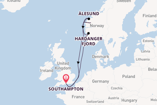 Norway from Southampton, England with the Arvia