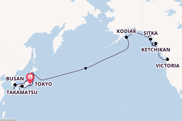 Transpacific from Tokyo, Japan with the Azamara Pursuit