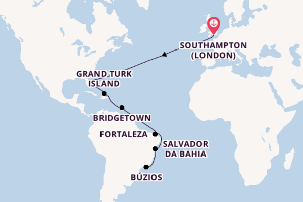 Transatlantic from Southampton (London), England, United Kingdom with the Queen Anne