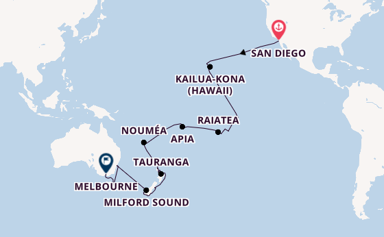 Transpacific from San Diego, California, USA with the Silver Whisper