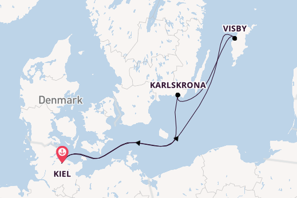 Oostzee vanaf Kiel, Duitsland met de Mein Schiff 7
