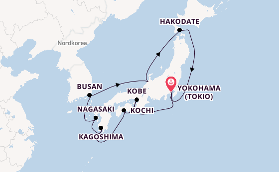 Japan ab Yokohama (Tokio), Japan auf der Costa Serena