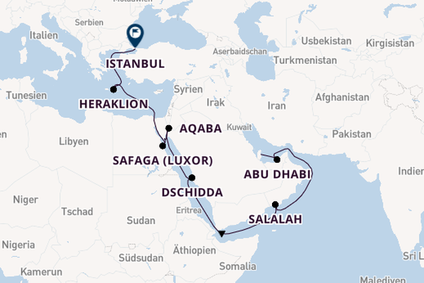 Naher Osten ab Doha, Katar auf der Aurelia