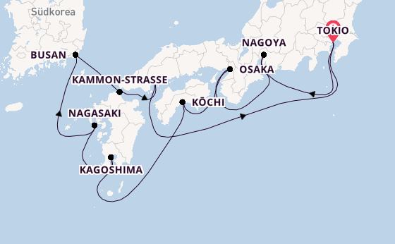 Japan ab Tokio, Japan auf der Sapphire Princess