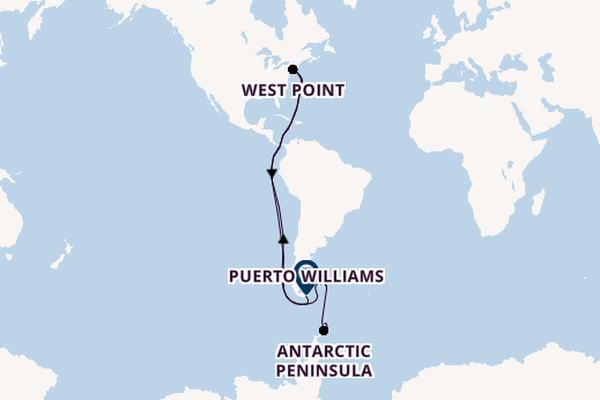 South America from King George Island, Antarctica with the Silver Endeavour