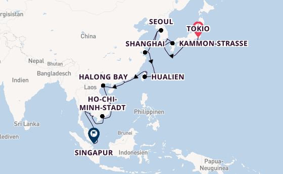Ostasien ab Tokio, Japan auf der Seabourn Encore