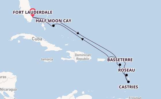 Caribbean vanaf Fort Lauderdale, Verenigde Staten met de Rotterdam