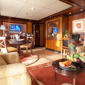 Come aboard the MS Antares and discover one of 8 cabin categories on a total of 5 decks that can accommodate 62 passengers. Choose your dream cabin and feel at home on board the MS Antares!