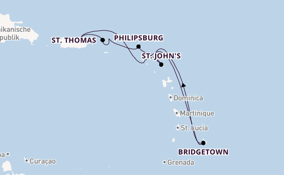 Karibik ab San Juan, Puerto Rico auf der Norwegian Prima