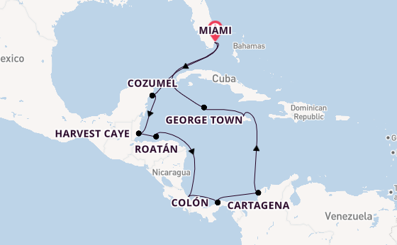 Western Caribbean from Miami, Florida with the Seven Seas Grandeur