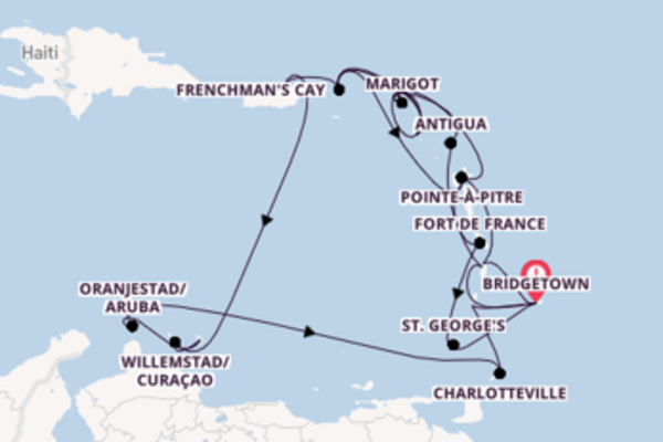 Southern Caribbean from Bridgetown, Barbados with the Seabourn Ovation 