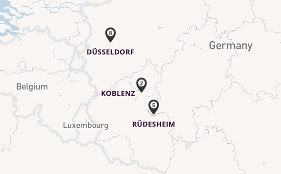 Rijn vanaf Duisburg, Duitsland met de A-ROSA BRAVA