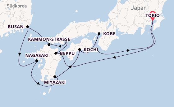 Japan ab Tokio, Japan auf der Diamond Princess