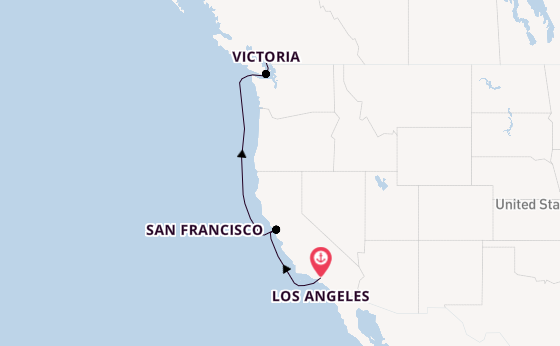 Amerikaanse Westkust vanaf Los Angeles, Verenigde Staten met de Norwegian Encore