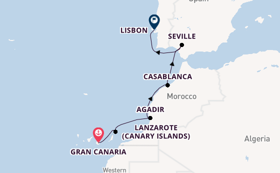 Canary Islands from Gran Canaria, Canary Islands with the Azamara Onward