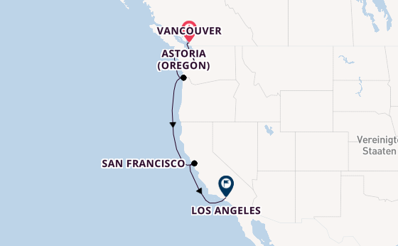USA Westküste ab Vancouver, Kanada auf der Norwegian Joy