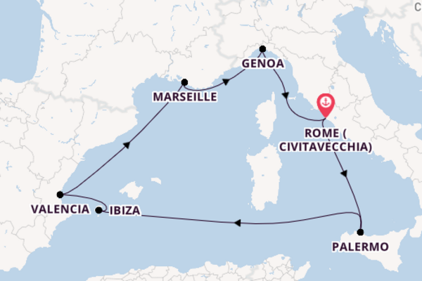 Western Mediterranean From Rome with the MSC Seaview