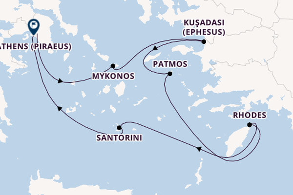 Eastern Mediterranean from Athen, Greece with the Celestyal Discovery