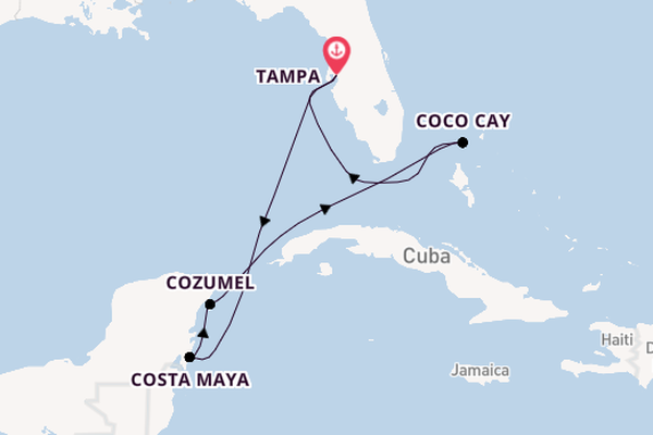 Caribbean from Tampa, Florida, USA with the Radiance of the Seas