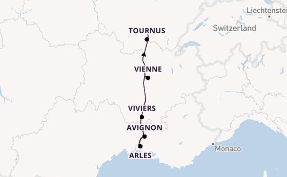 Rhône vanaf Lyon, Frankrijk met de Annabelle