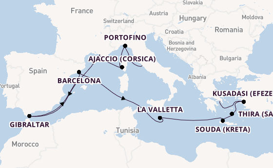Middellandse Zee vanaf Civitavecchia (Rome), Italië met de Oosterdam