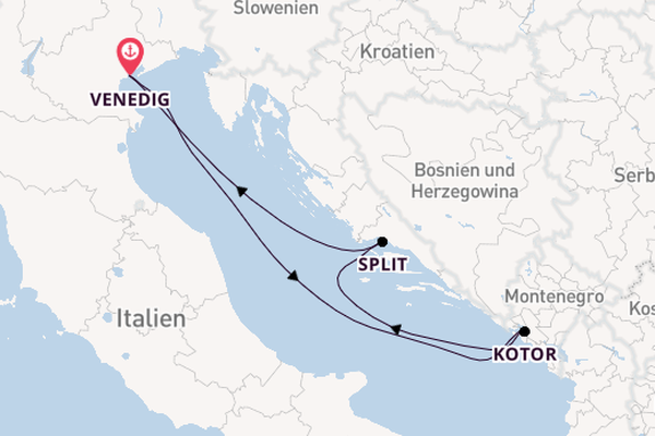 Mittelmeer ab Venedig, Italien auf der MSC Armonia 