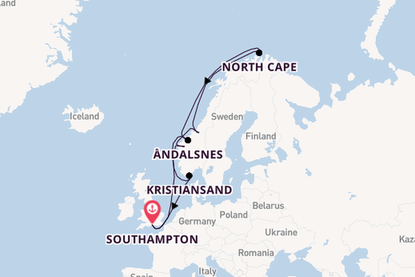 Norway from Southampton, England with the Queen Mary 2