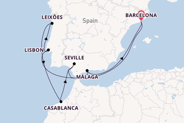 Western Mediterranean from Barcelona, Spain with the Celebrity Eclipse