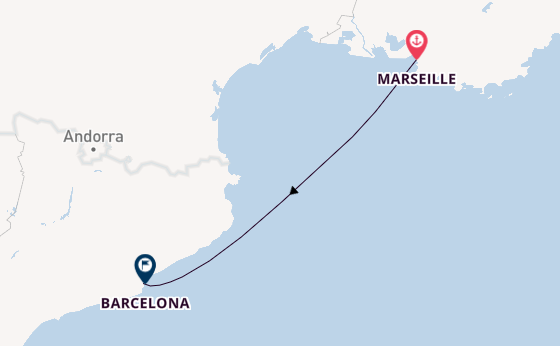 Western Mediterranean from Marseille, France with the Costa Toscana