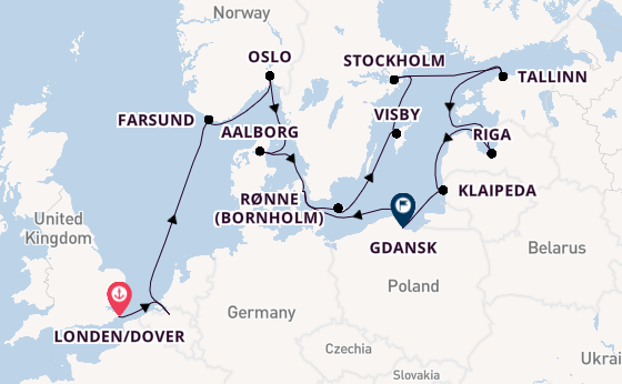 Noorwegen vanaf Londen/Dover, Groot-Brittannië met de Seabourn Quest