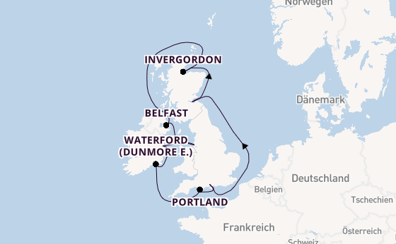 Vereinigtes Königreich ab Southampton, Großbritannien auf der Norwegian Sky