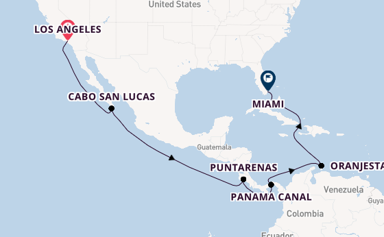 Central America from Los Angeles, California with the Queen Elizabeth