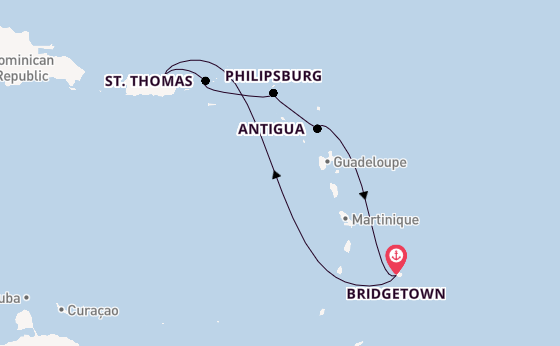 Caribbean from Bridgetown, Barbados with the Emerald Princess