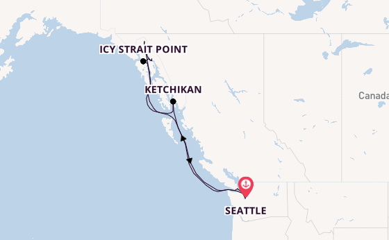 Alaska vanaf Seattle, Verenigde Staten met de Carnival Spirit