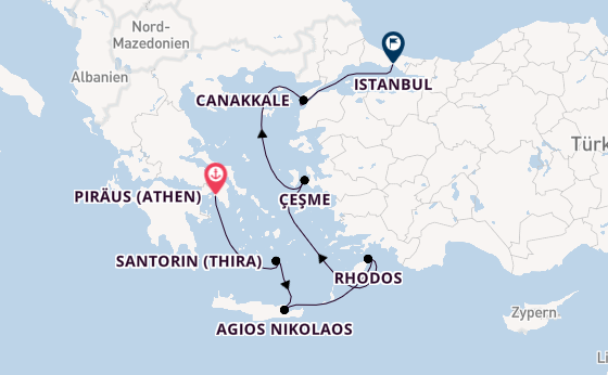 Östliches Mittelmeer ab Piräus (Athen), Griechenland auf der Azamara Onward