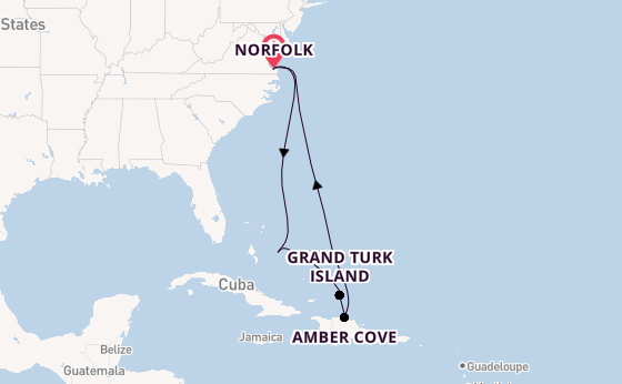 Caribbean from Norfolk, Virginia, USA with the Carnival Freedom 