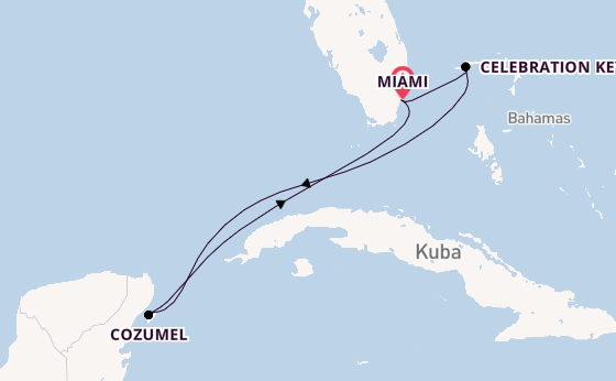 Karibik ab Miami auf der Carnival Celebration