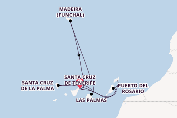 Canary Islands from Santa Cruz de Tenerife, Spain with the MSC Musica