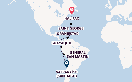 South America from Halifax, Nova Scotia with the Seabourn Pursuit