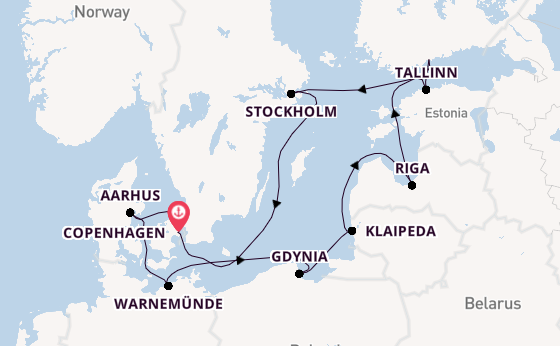 Baltic Sea from Copenhagen, Denmark with the MSC Magnifica