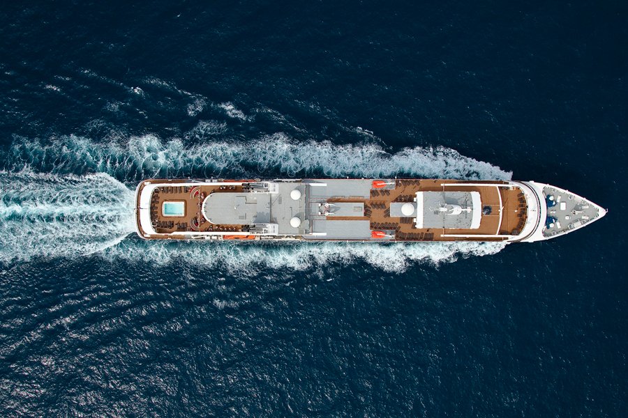 at sea