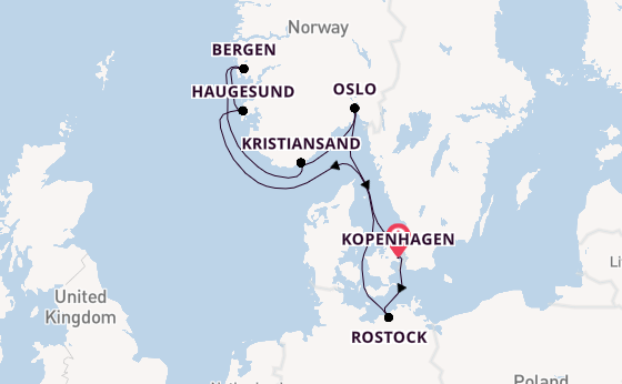 Noorwegen vanaf Kopenhagen, Denemarken met de MSC Magnifica