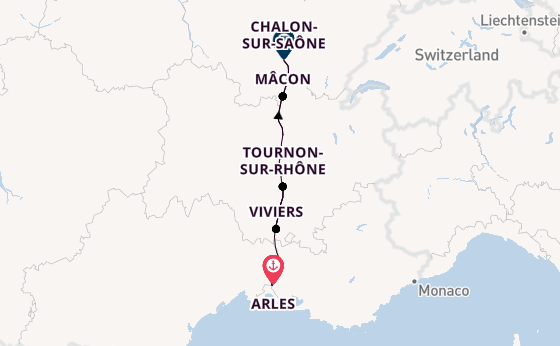 Rhône vanaf Arles, Frankrijk met de VIVA VOYAGE